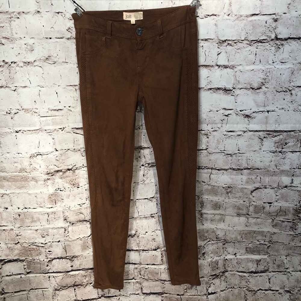Faux Suede Pull On Pants Size 1 Legging Brown